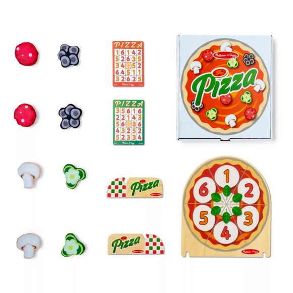 Melissa & Doug Wooden Double-Sided Pizza Topping Toss Game - Picture 7 of 8